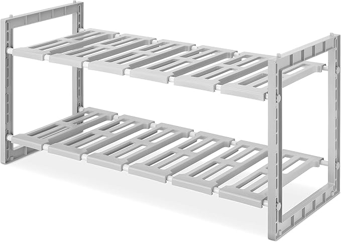 Whitmor 2-Tier Under Sink Shelves, Gray