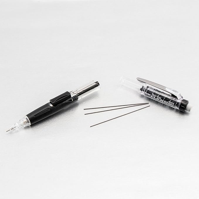 Pentel Twist Erase CLICK Mechanical Pencil, Pack of 12, (0.5mm), Clear Barrel, Black Grip, Box of 12 (PD275TA)