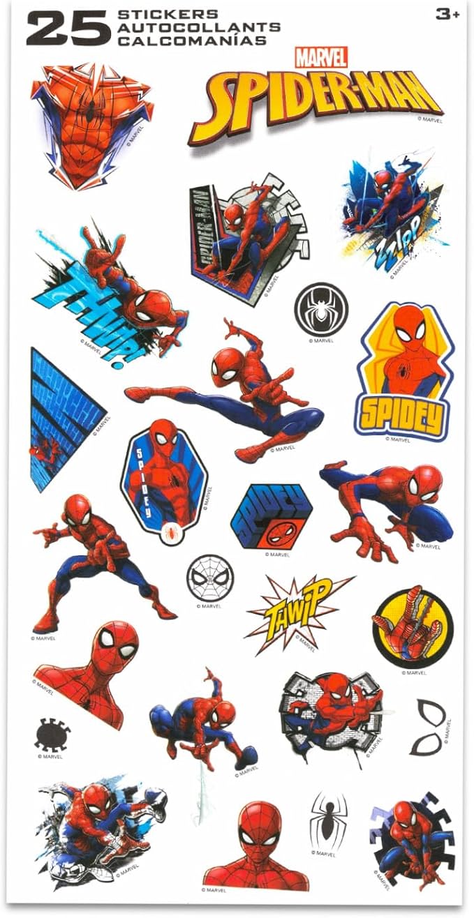 Spider-Man Spiderman Pencil Case for Kids - Marvel Stationery Bundle Pencil Case, Erasers, Stickers, Bookmark, More | Spiderman School Supplies for Boys 4-6