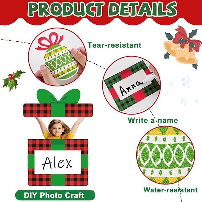 Christmas Bulletin Board Decoration Set Xmas Gift Boxes Cutouts Classroom Decoration Xmas DIY Photo Craft Cutouts Christmas Tree Bulletin Boards for Holiday School Class Chalkboard Wall Decor Supplies
