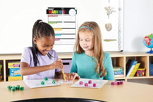 hand2mind Interlocking Snap Cubes, Plastic Cubes for Early Math, Connecting Cubes for Kids Learning, Math Manipulatives, Counting Cubes for Kids Math, Preschool Classroom Supplies (Set of 500)