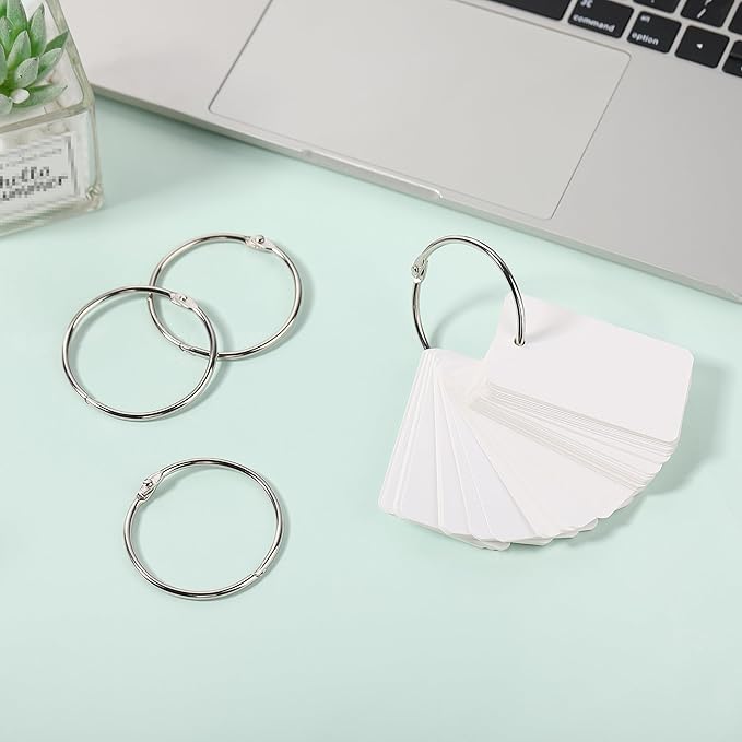 Mr. Pen Loose Leaf Binder Rings - 30 Pack, 2 Inch Silver Metal Rings for Index & Flash Cards