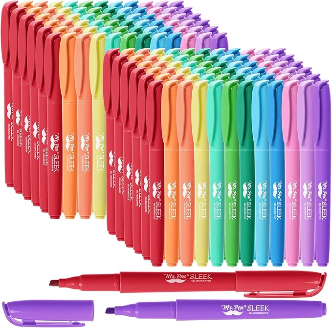 Mr. Pen- Pastel Highlighters, 144 Pack, Assorted Colors, Fast Dry, Bulk Highlighter Pastel, Set, Bible Journaling Highlighter, Marker