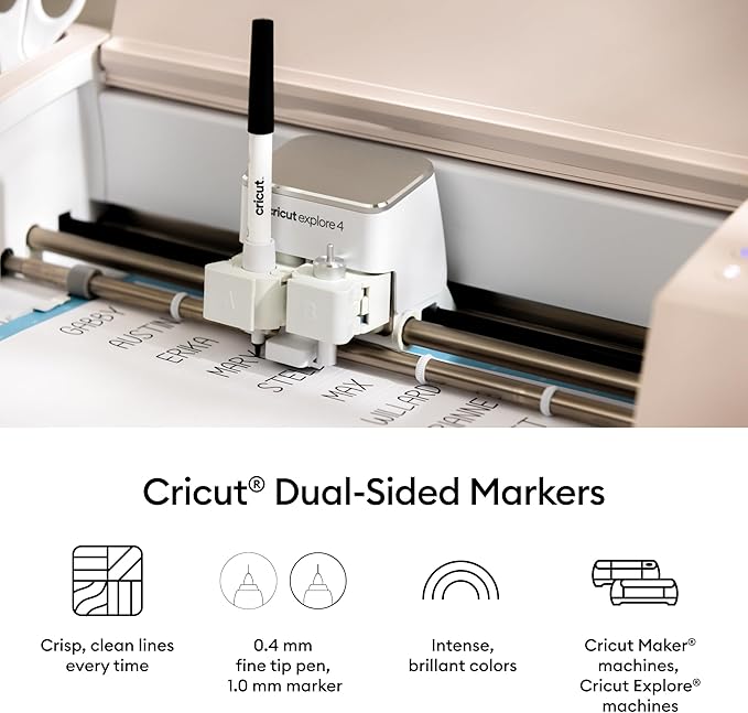 Cricut® Dual-Sided Markers, Ultimate Marker Set (22 ct) - 1.0mm Marker Tip + 0.4mm Fine Point Pen Tip - For use with Maker, Explore, & Venture Machines