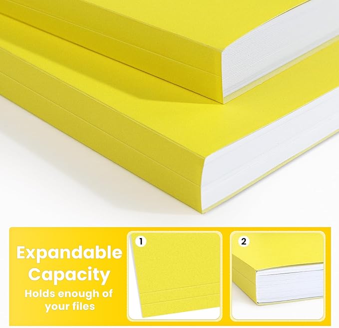 SUNEE File Folders, 18 Pack Manilla Folders 8.5 x 11, Colored File Folders Home Office School Supplies for Documents Files Paper, Yellow
