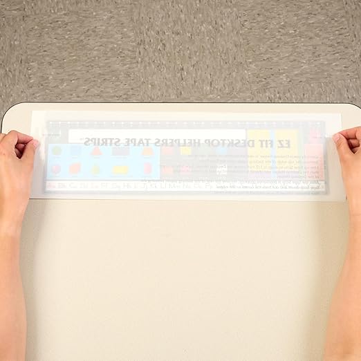 Really Good Stuff EZ-Fit Desktop Helper Tape Strips - Set of 36, Student Desk Name Tags, Pre-Cut, Durable, and Versatile