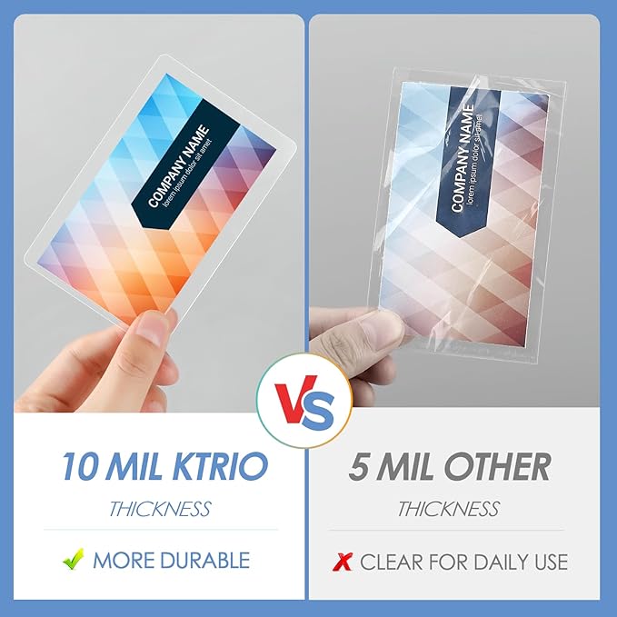 KTRIO 30 Pack Self Sealing Laminating Pouches, 2.6” x 3.9”, 10 Mil Thick Self Adhesive Laminating Sheets, Business Card Laminating Paper, Clear Laminate Sheets, No Laminator Machine Needed, No Heat
