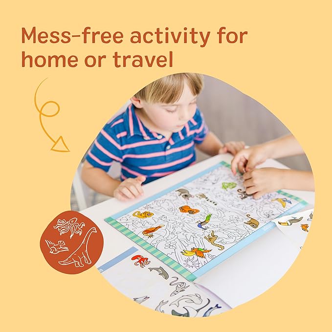 Melissa & Doug Seek and Find Sticker Pad, Animals (400+ Stickers, 14 Scenes to Color) Search and Find Sticker Pads, Arts and Crafts Activity for Kids Ages 4+ - FSC-Certified