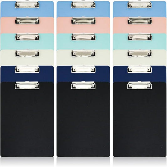 BOMEI PACK Color Clipboards 18 Pack, Plastic Bulk Clip Boards for Classroom and Office, A4 12.5 x 9 Inch