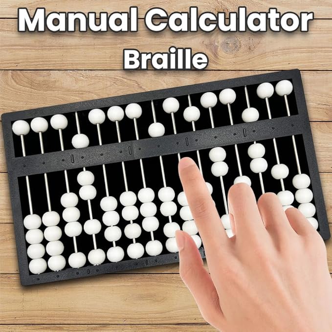 The Blind Abacus - Professional 15-Row Braille Learning Tool with Tactile Signs, ABS Material - Ideal for Math Concept Learning (14+ Years Old and Above to use)