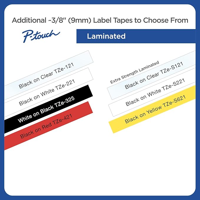 Brother Tape, Black on Red, 9mm (TZE-421), 3/8, TZe421 (Pack of 2)