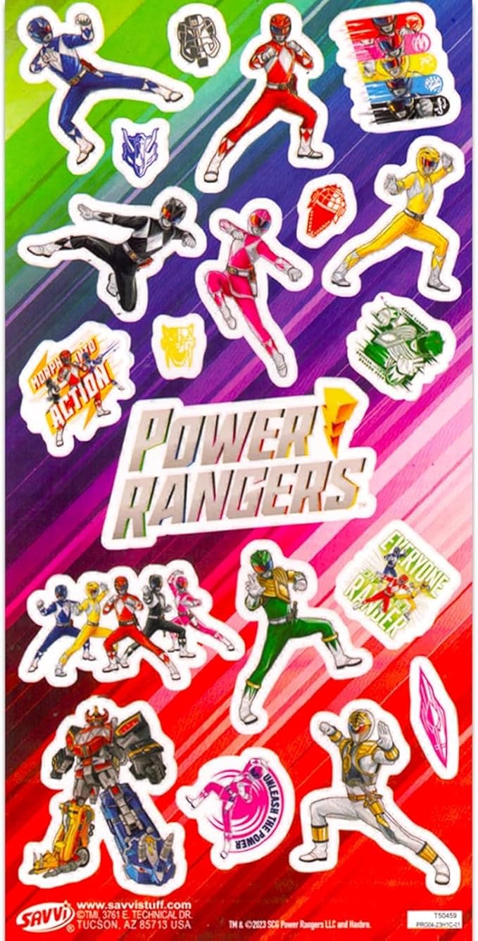 Power Rangers Backpack with Lunch Box for Kids - Bundle with 16" School Bag, Lunch Bag, Stickers, More | Power Rangers School Supplies for Boys