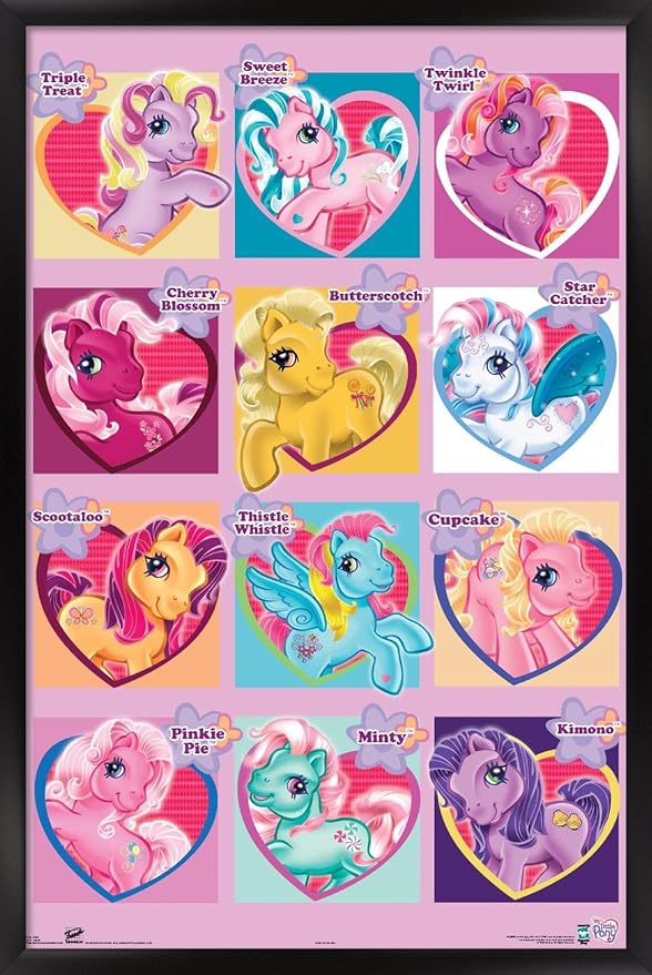 Trends International Hasbro My Little Pony - Chart Wall Poster, 22.375" x 34", Black Framed Version
