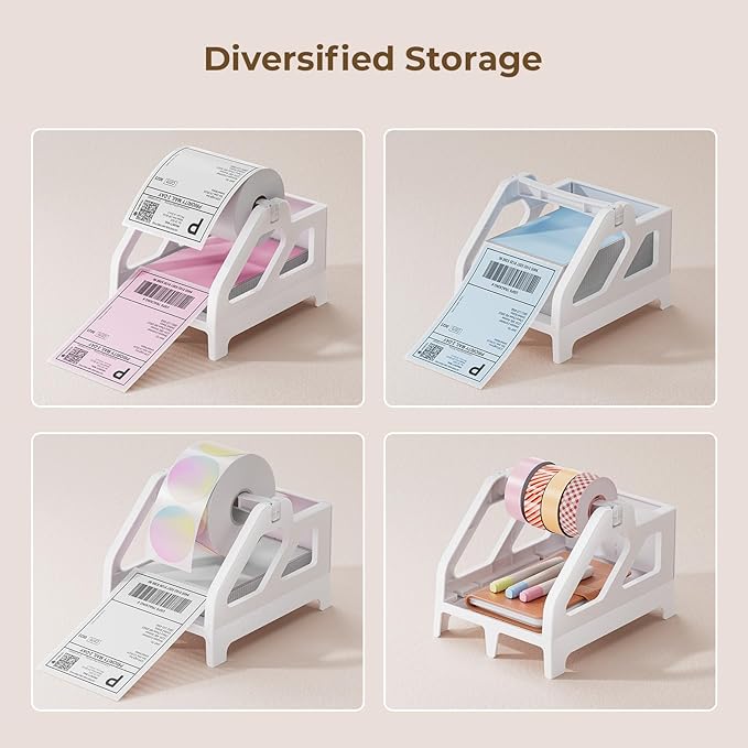 White Label Holder+4"x6" Direct Thermal Shipping Label 220 Labels/Roll+130B Bluetooth Thermal Label Printer