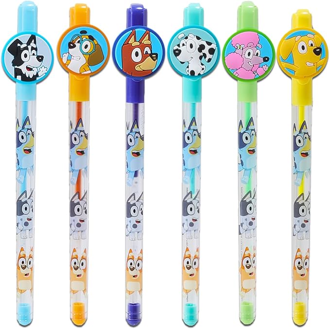 Bluey Pencil Case - Bundle of Molded Pencil Holder Case, Pen with Character Topper, Plus Stickers | Bluey School Supplies Set