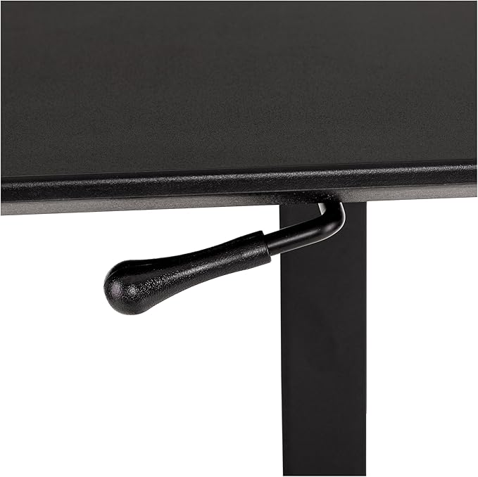 Seville Classics Airlift Height Adjustable Pneumatic Laptop Sit Stand Desk Mobile Rolling Cart, Computer Workstation for Home Office, Classroom, Black, 25.6" Desktop