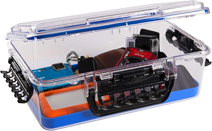 Plano Guide Series 3700 Field Box Waterproof Case, Blue, Large, Waterproof Dry Box with Wrist Strap for Boat, Kayak, and Camping, Outdoor Gear Storage, One Size
