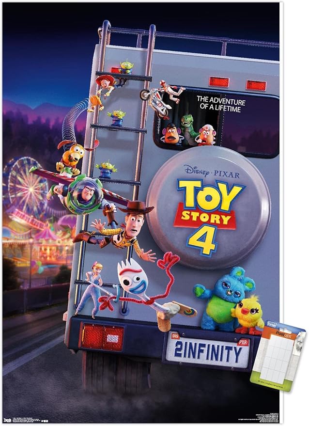 Trends International Disney Pixar Toy Story 4 - Final One Sheet Wall Poster, 22.375" x 34", Premium Poster & Mount Bundle