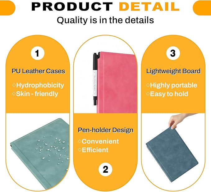 Small Dry Erase Board,12" x 9" Portable Dry Erase White Board,Double-Sided Folding Whiteboard with Pen (Pink)