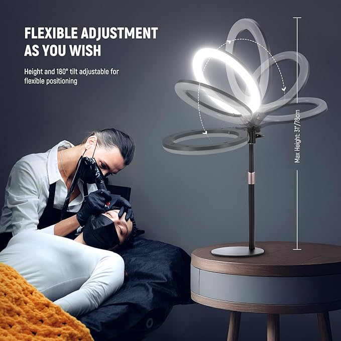 NEEWER Entry Level Version 10.5" Desk Ring Light with Stand/Phone Holder Compatible with iPhone/Remote, 10W CRI85+ LED Lighting for Streaming Recording Makeup Selfie Laptop Video Conference, N22