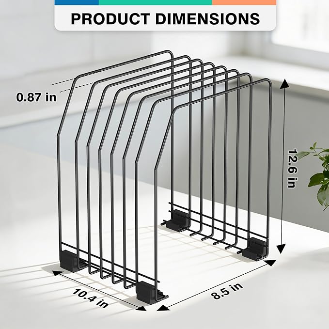 File Organizer for Desk, 7-Section Vertical File Sorter, Paper Holder Organizer Standing Metal File Folder for Office Home Classroom, Black