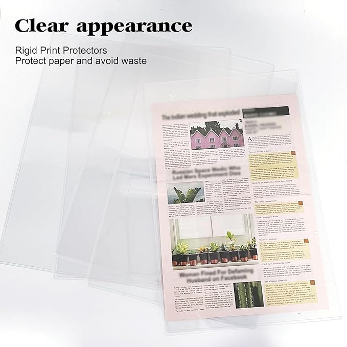 11" x 17" Hard Plastic Sheet Protectors, Menu Rigid Print Protectors, Clear Certificate Waterproof Protectors, Paper Sleeves Photo Plastic Sleeves Document Holder, Birth Certificate Protector (5 Pack)