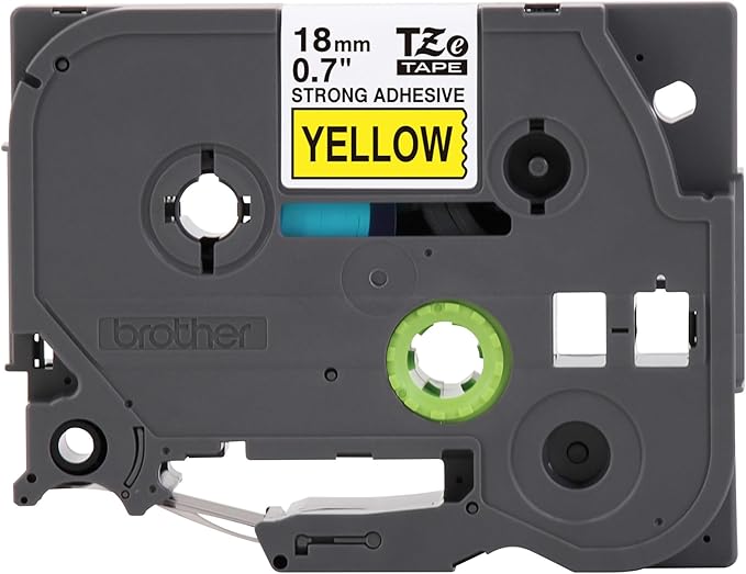 Brother Genuine P-Touch TZe Black Print on Yellow Label Tape (TZeS641), Strong Adhesive Laminated,3/4in x 26.2ft (18mm x 8m), for Select P-Touch Label Makers, Water-Resistant, Extra Strength