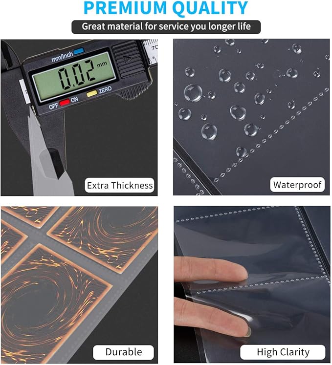 2088 Pockets Baseball Card Sleeves, JIQEZNL Premium 9 Pocket Trading Card Binder Sleeves for 3 Ring Binder, Double Side Card Protector Pages for Pokemon, Yugioh, Sport, Football Card Collector