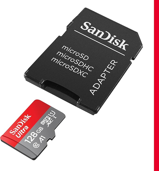 SanDisk 128GB Ultra microSDXC UHS-I Memory Card with Adapter - Up to 140MB/s, C10, U1, Full HD, A1, MicroSD Card - SDSQUAB-128G-GN6MA