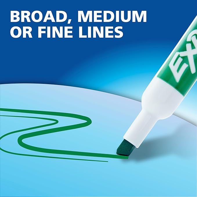 EXPO Low Odor Dry Erase Markers Chisel Tip Red 12 Count