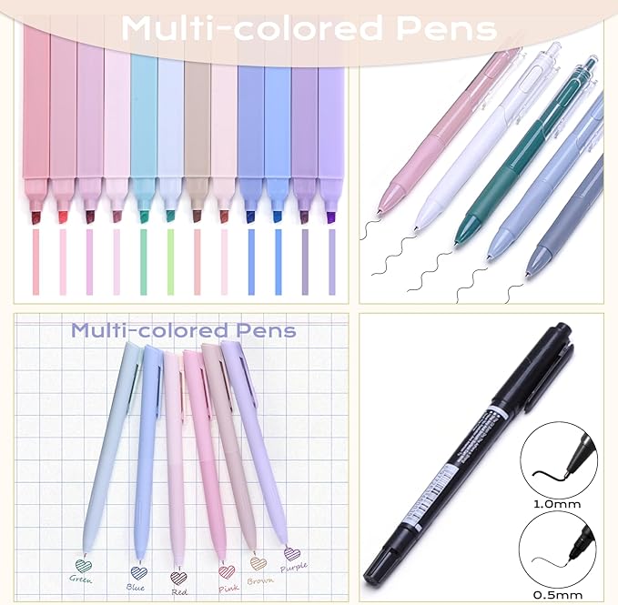 XKDOUS Bible Study Supplies Journaling Kit for Women, Bible Study Kit, 12 Pastel Highlighters and 12 Pens No Bleed, 75 Laminated Tabs, Prayer Journal Pencil Case and More, Pink