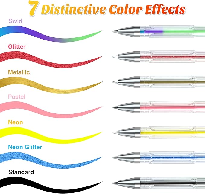 feela 360 Colors Gel Pens Set 180 Unique Gel Pen Plus 180 Refills for Adult Coloring Books Drawing