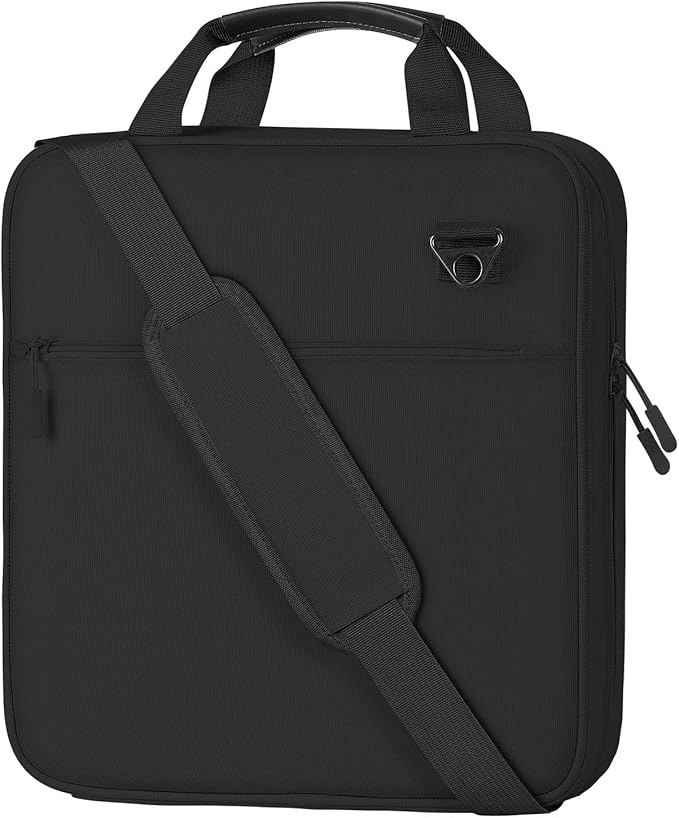 MoKo Zipper Binder, 3 Inch 3 Ring Binder with 700 Sheets Capacity & Shoulder Strap & Handle, Multi-Pocket Zipper Organizer for Middle School, Black