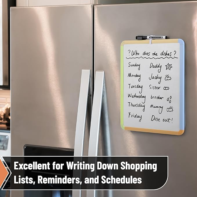 Mr. Pen- Dry Erase Board, 14” x 11” with a Black Dry Erase Marker, Small Mini White Board for Students