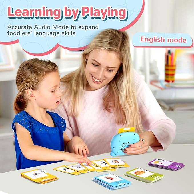 Talking Flash Cards for Toddler, Learning Montessori Toys with 224 Sight Words, Pocket Speech for Toddlers Therapy Toys, Children's Sensory Preschool Learning Educational Birthday