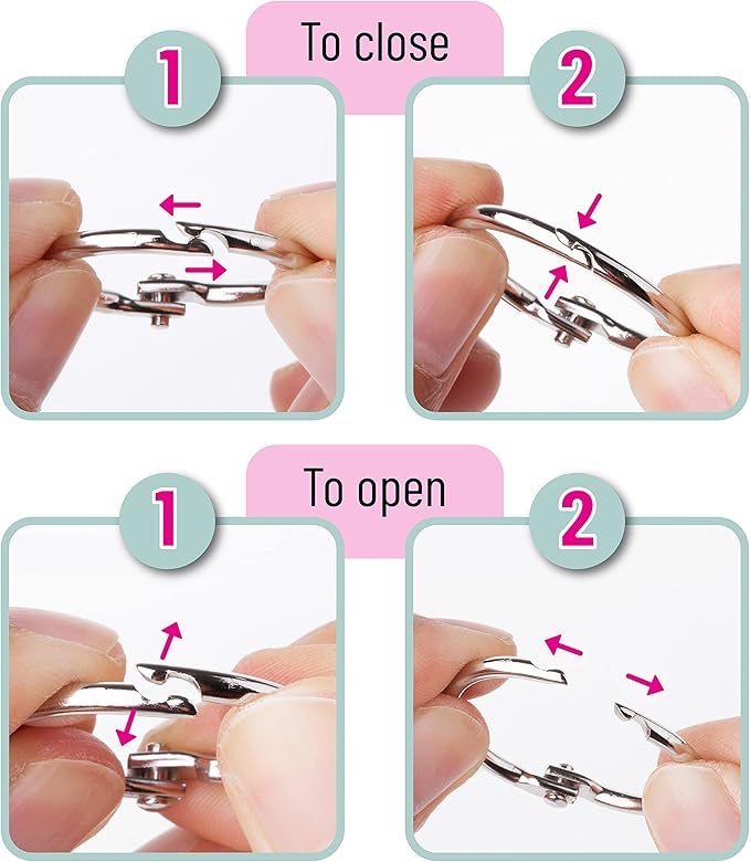 Mr. Pen- Loose Leaf Binder Ring, 40 Pack, Binder Rings 1 Inch, Metal Rings for Index Cards