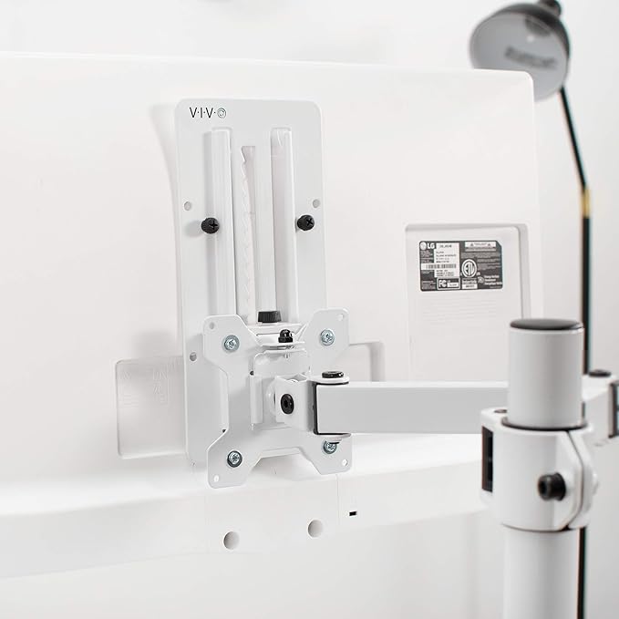 VIVO Height Adjustable VESA Adapter for Single 13 to 27 inch Monitor, Accessory Bracket Kit for Individual Screen, White, STAND-VAD3W