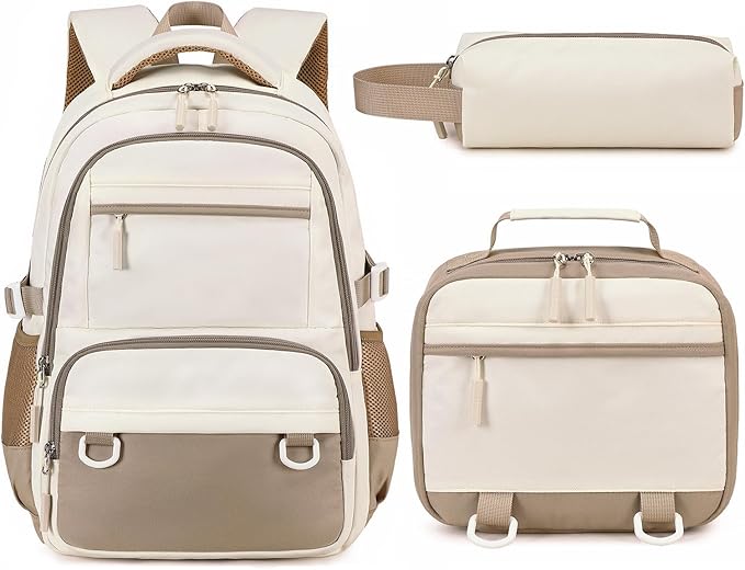 Backpack for Teen Girls Boys School Backpacks with Lunch Box Middle High School College Casual Daypack Laptop Bookbag Set