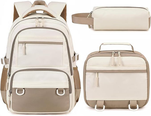 Backpack for Teen Girls Boys School Backpacks with Lunch Box Middle High School College Casual Daypack Laptop Bookbag Set