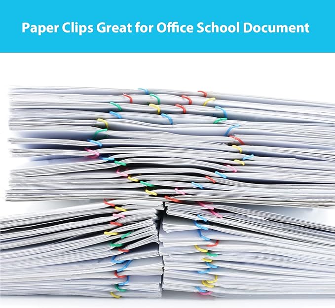Paper Clips, 100Pcs 2 Inch Large Paperclips, Assorted Colored Coated Jumbo Reusable Big Paperclips, Large Colored Paper Clips for Office School Document Organizing