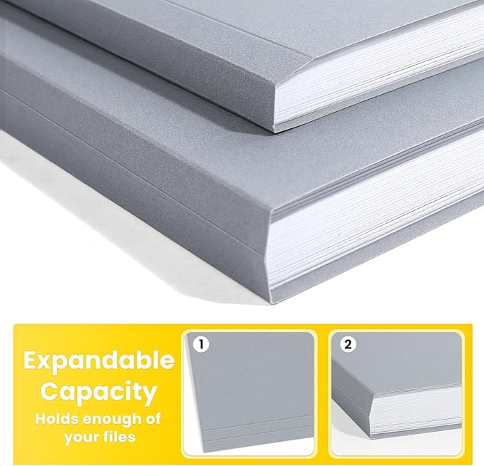 SUNEE File Folders, 18 Pack Manilla Folders 8.5 x 11, Colored Folders Office Organization Home School Folder for Documents Files Paper,Gray Colors