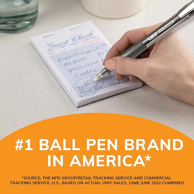 BIC Glide Black Retractable Ballpoint Pens, Medium Point (1.0mm), 12-Count Pack, Ultra Smooth Writing Black Pens