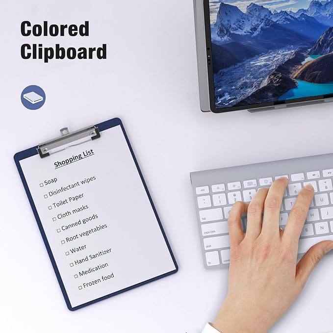 2 Pack Small Clipboards, A5 Plastic Mini Blue Clip Board for Classroom, Students, Kid, Size 6" x 9" with Low Profile Clip, Office & School Supply