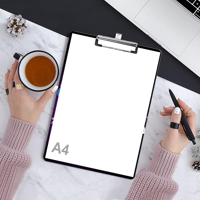 Fashion Clipboard, A4 Letter Size Wooden Decorative Clipboards for Teacher, Nurse, Doctor,Student and Kids, Cute Design for Standard Size 12.2" x 8.9" (C-Beautiful Butterfly)