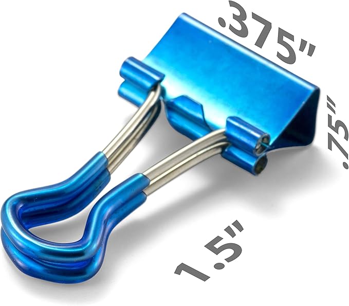 Officemate Easy Grip Binder Clips, Metallic, Small, Pack of 24