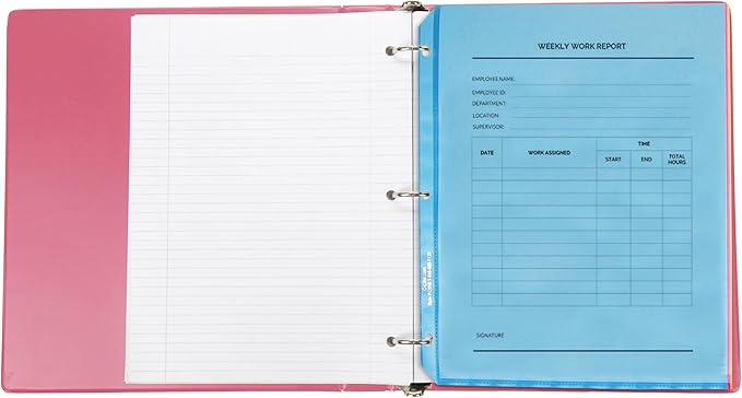 C-Line 62010 Colored Polypropylene Sheet Protector, Assorted Colors, 2", 11 x 8 1/2 (Box of 50)