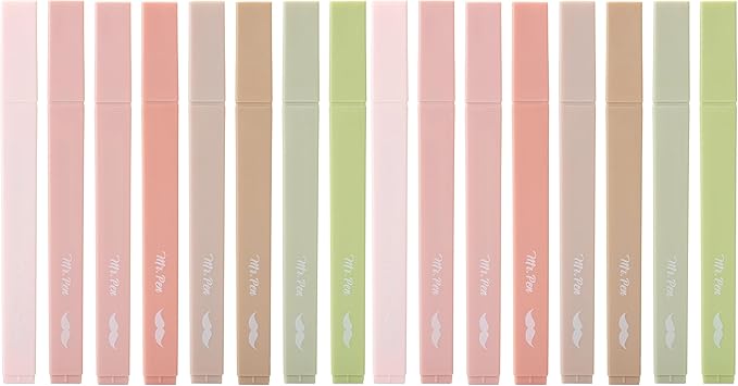 Mr. Pen- Aesthetic Highlighters, 8 pcs, Chisel Tip, Boho Colors, No Bleed Bible Highlighter Pastel, Assorted Colors, Cute (Pack of 2)