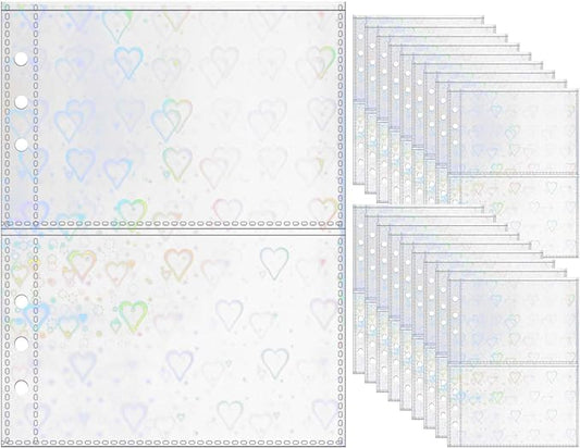 A5 Photocard Sleeves 20pcs Frosted Sheet Protectors 5.2'' x 3.7'' 2 Pocket Picture Card Insets Love Flashing Clear PP Photo Album Refill Pages for 6 Ring Binder (Love Flashing, A5-2Pocket)
