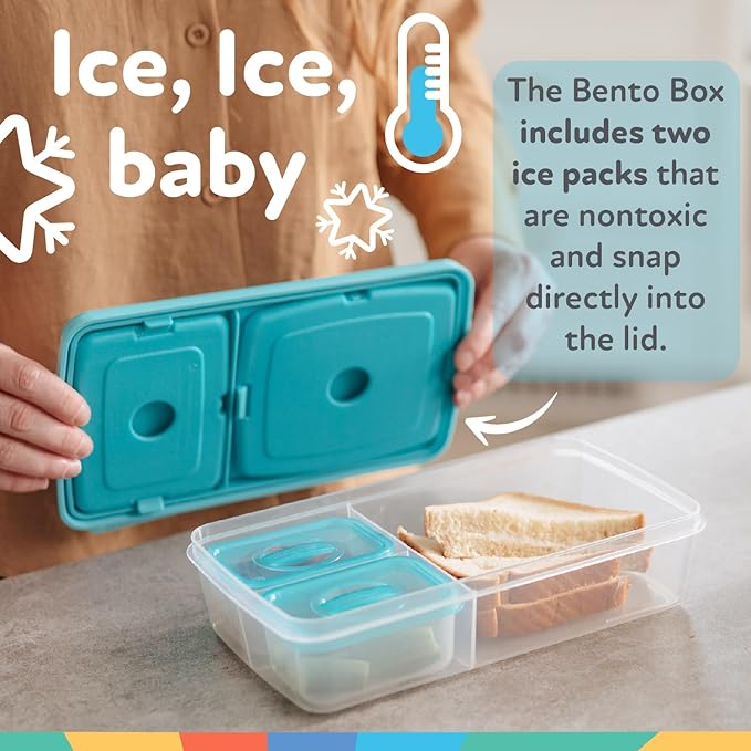 Nuby Insulated Lunchbox for Girls - Bento Lunch Box - 3+ Years - Pink Rainbows - Back to School Essentials