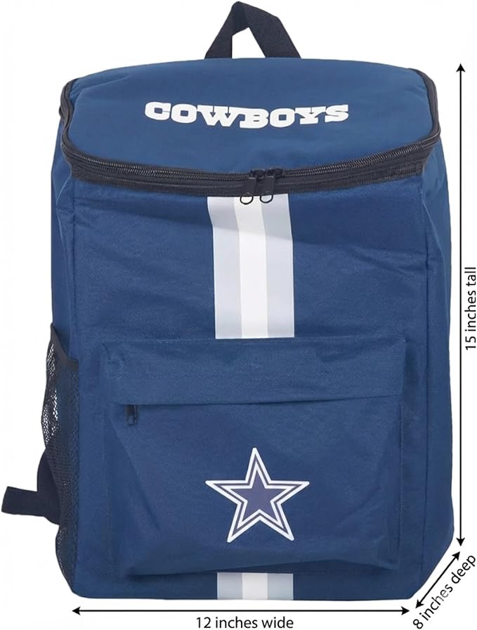 Cooler Backpack – Portable Soft Sided Ice Chest – Insulated Bag Holds 36 Cans - Football Gear – Show Your Team Spirit with Officially Licensed Fan Gear